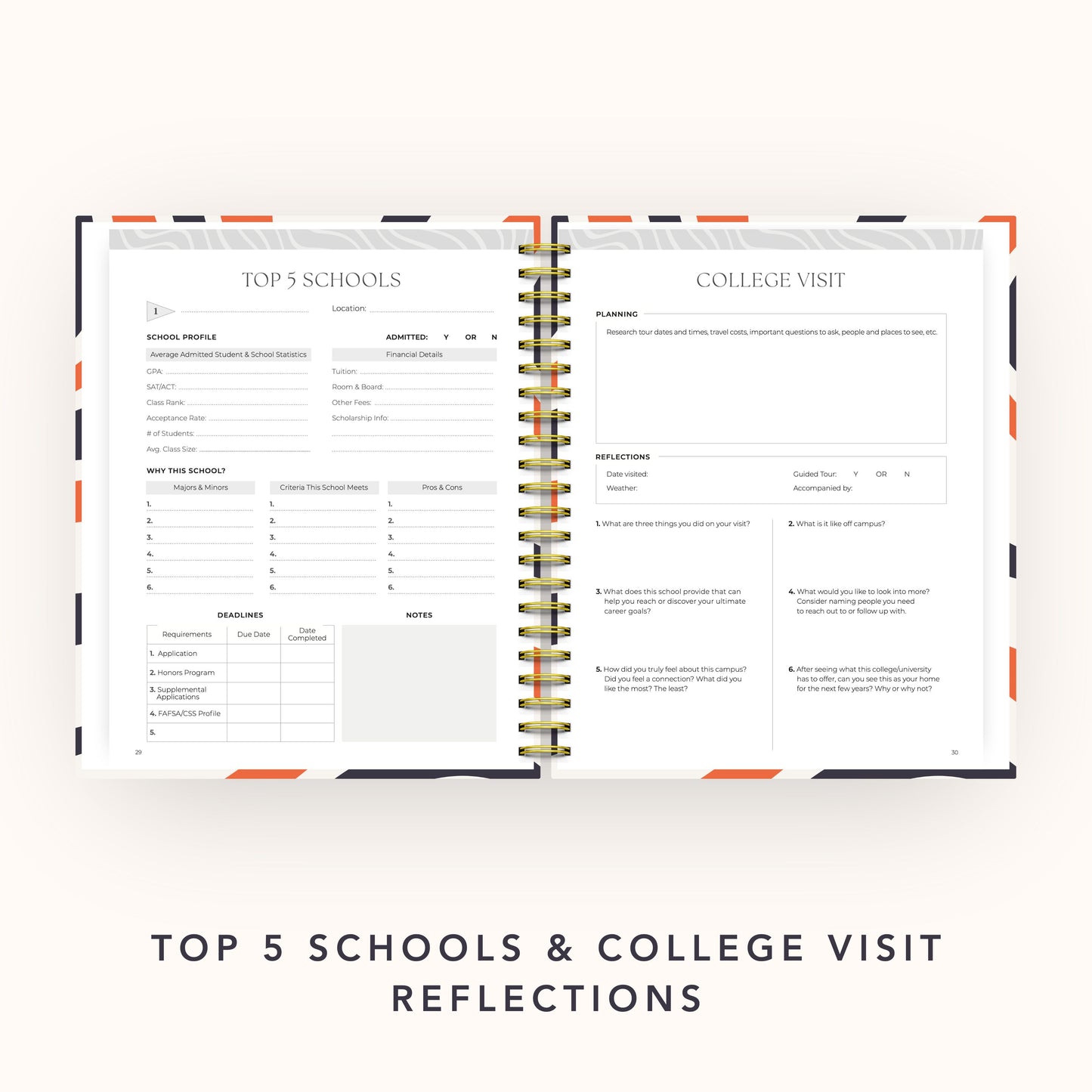 The College Vibes Planner: 6-Month Undated College Application & Planning Resource