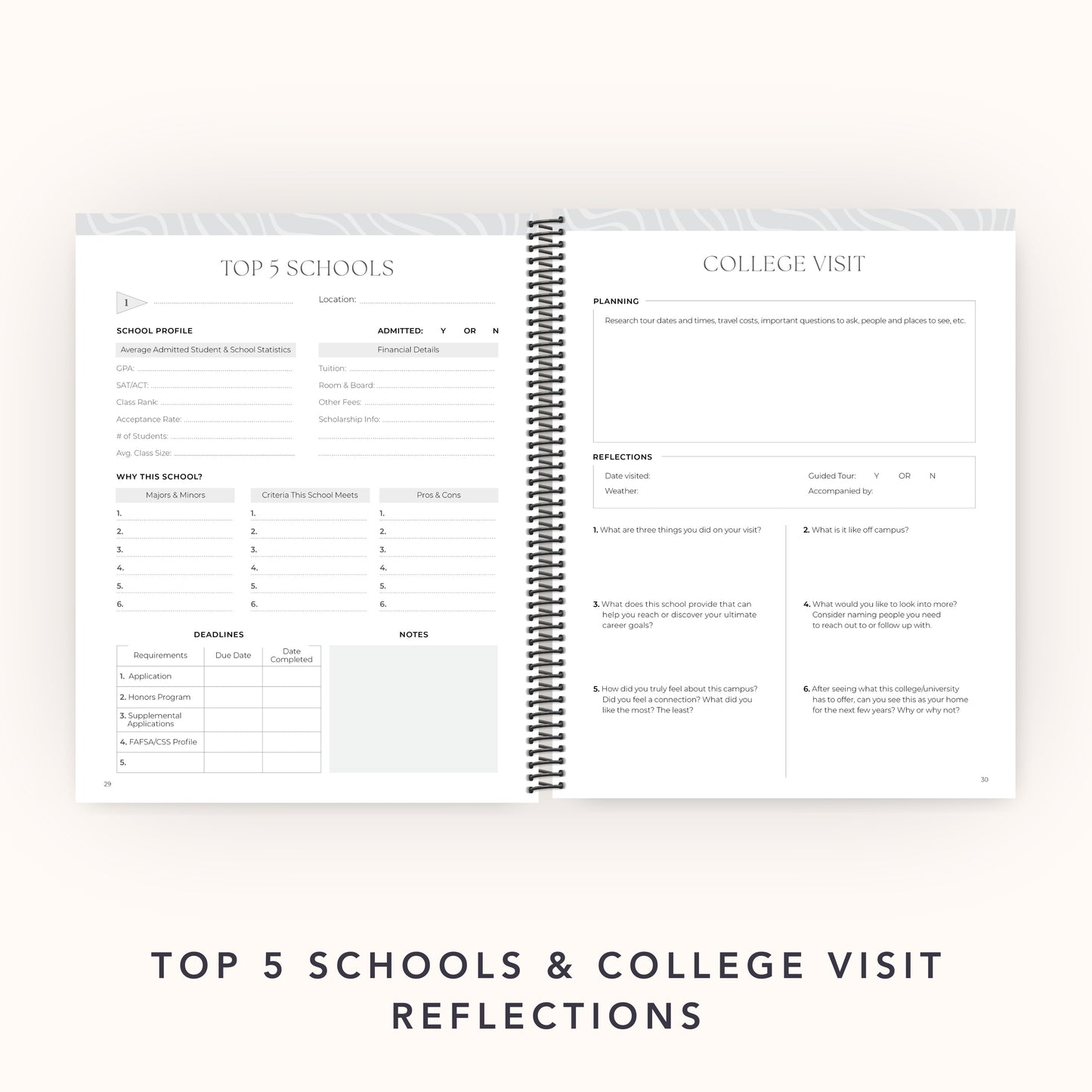 The College Vibes Planner: 12-Month Undated College Application & Planning Resource