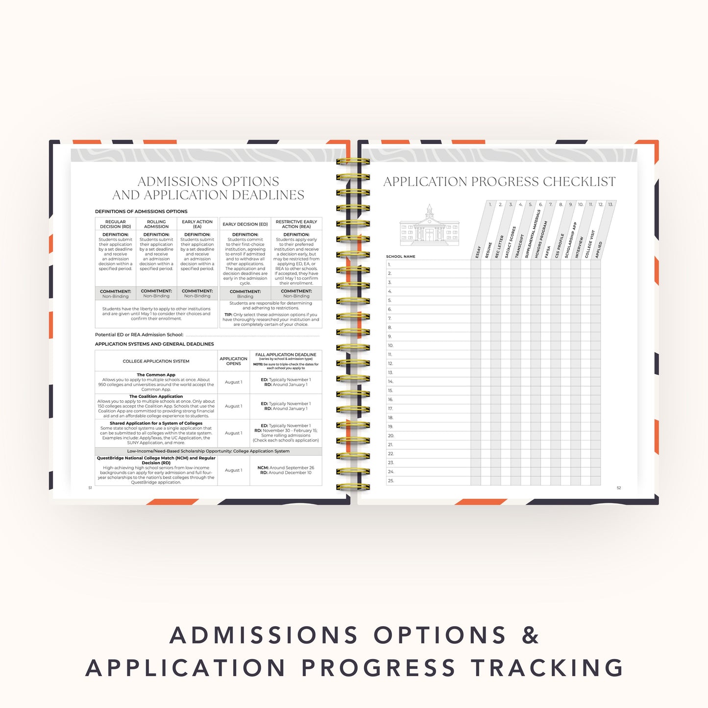 The College Vibes Planner: 6-Month Undated College Application & Planning Resource