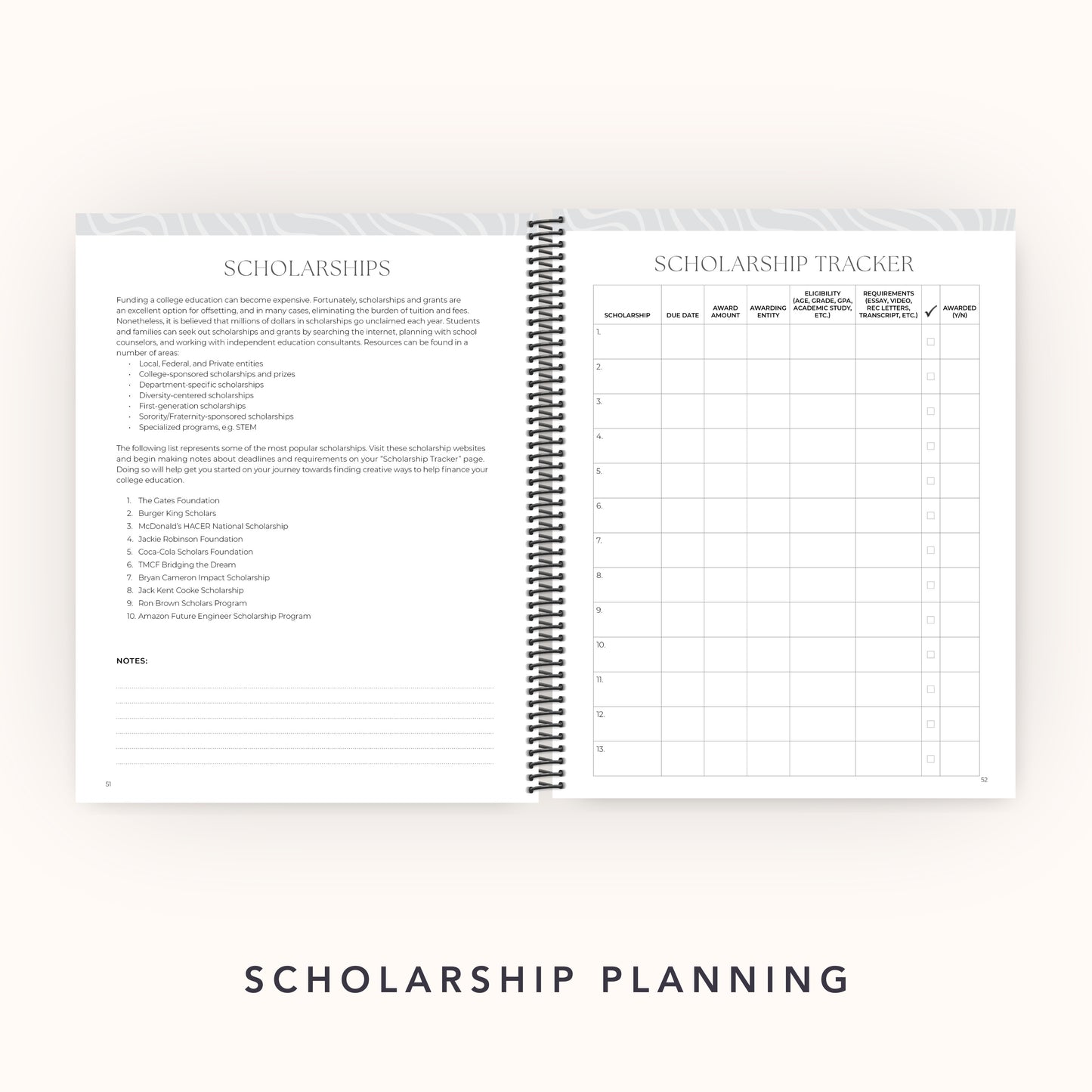 The College Vibes Planner: 12-Month Undated College Application & Planning Resource