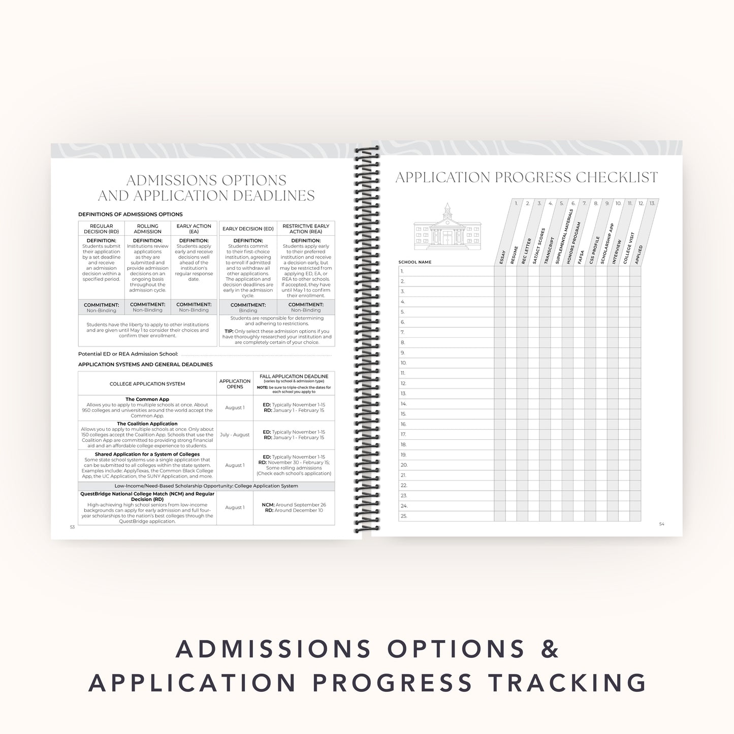 The College Vibes Planner: 12-Month Undated College Application & Planning Resource