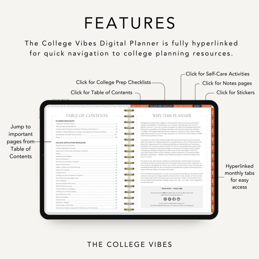 The College Vibes DIGITAL Planner: 12-Month Undated College Application & Planning Resource