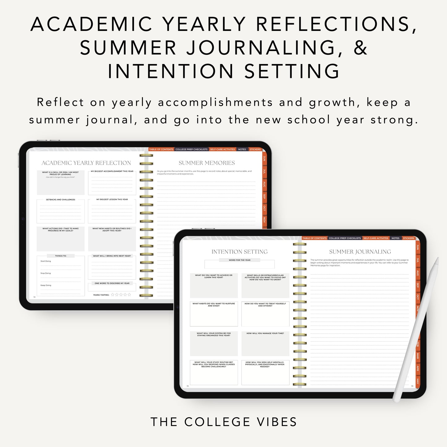 The College Vibes Digital Planner: June - May College Application & Planning Resource