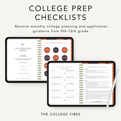 The College Vibes Digital Planner: June - May College Application & Planning Resource