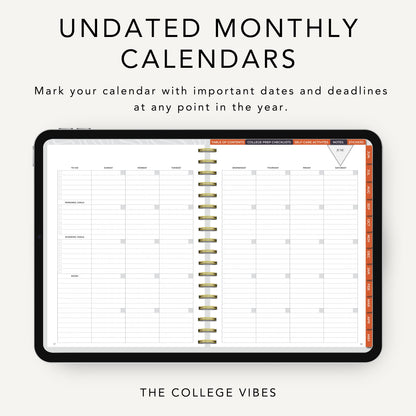The College Vibes Digital Planner: June - May College Application & Planning Resource