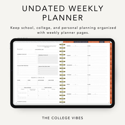 The College Vibes Digital Planner: June - May College Application & Planning Resource